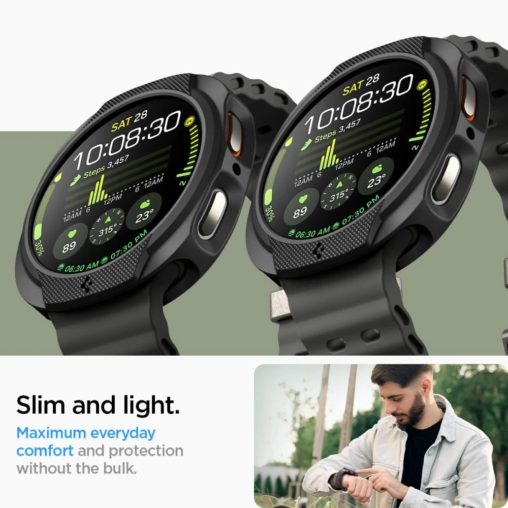 „Spigen Liquid Air“, matinis juodas - „Galaxy Watch 8“ (40 mm)