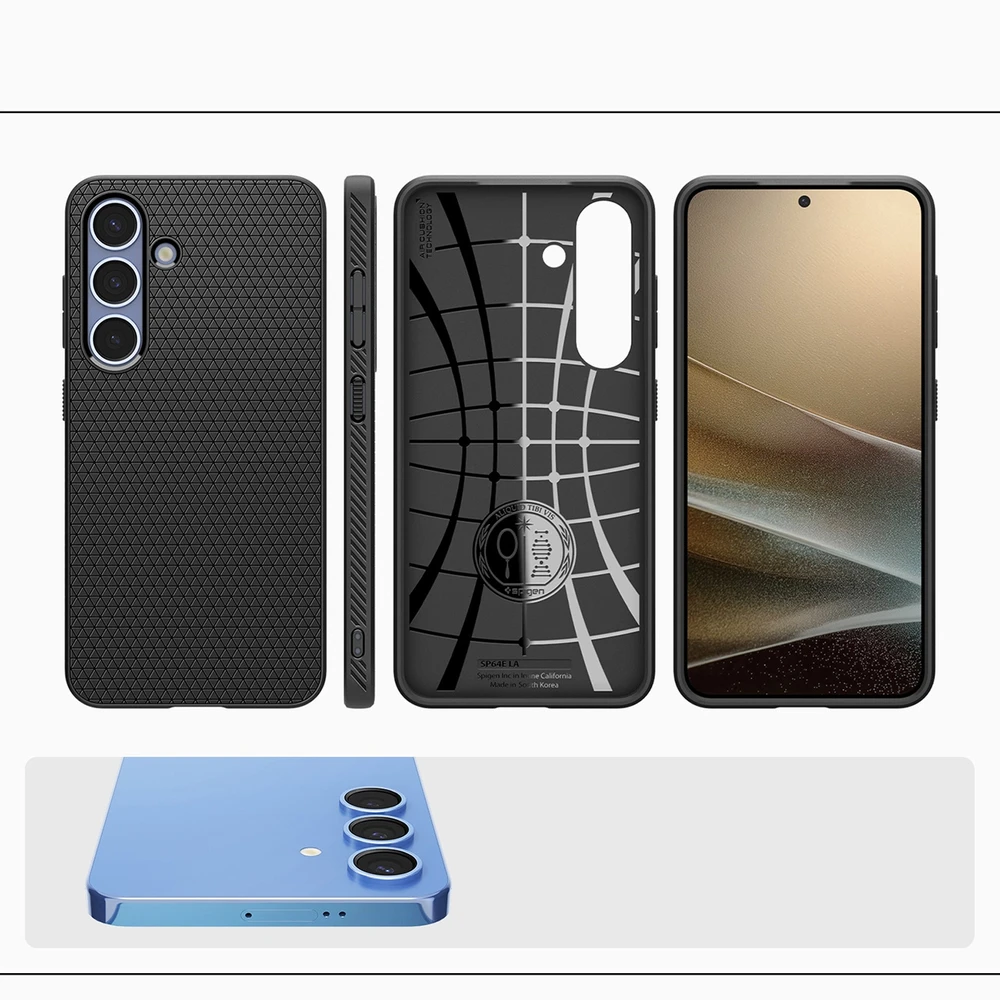 Spigen dėklas LIQUID AIR skirtas Samsung Galaxy S25 matte juodos spalvos