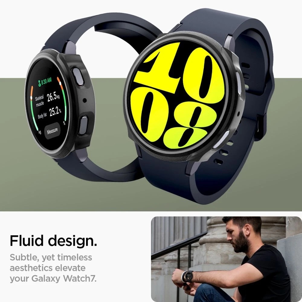 „Spigen Liquid Air®“ dėklas, skirtas „Samsung Galaxy Watch 7“ 40 mm (matinis juodas)