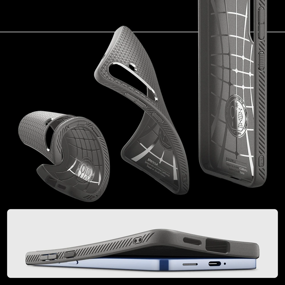 Spigen Liquid Air Samsung Galaxy S25 Plus – dėklas telefonui pilkos spalvos