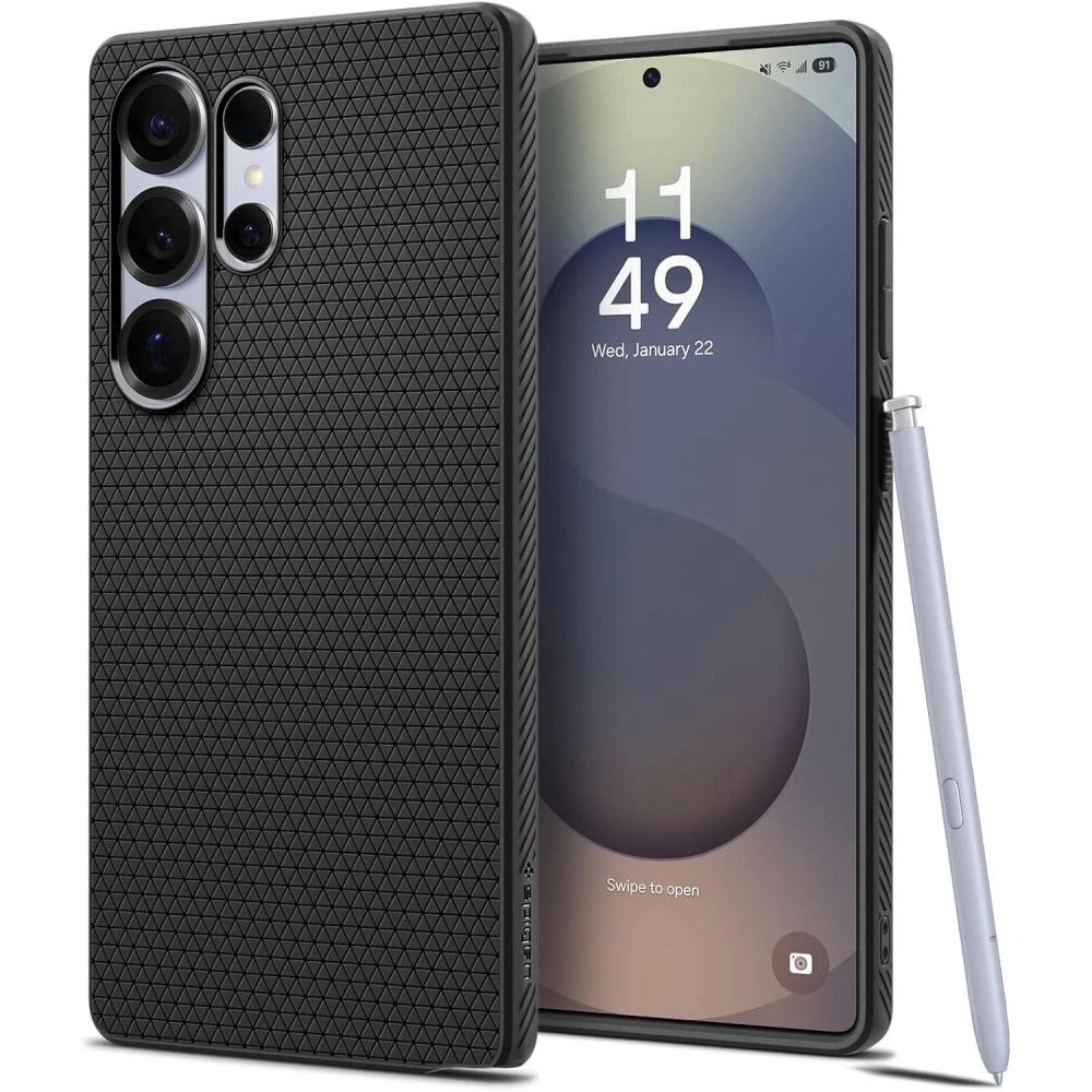 Spigen Liquid Air Samsung Galaxy S25 Ultra – dėklas telefonui juodos spalvos
