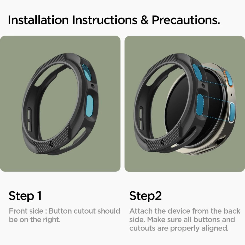 „Spigen Liquid Air“, matinis juodas - „Galaxy Watch 8“ (40 mm)