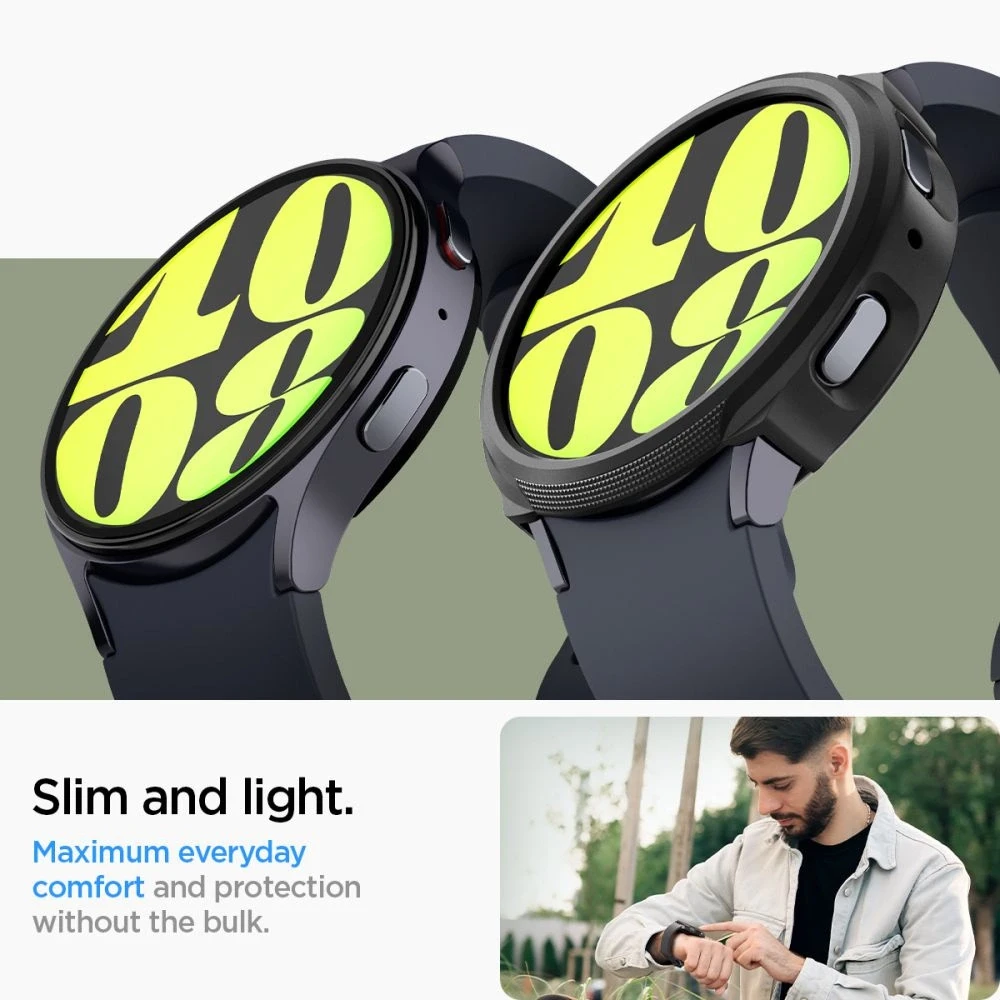 „Spigen Liquid Air®“ dėklas, skirtas „Samsung Galaxy Watch 7“ 40 mm (matinis juodas)