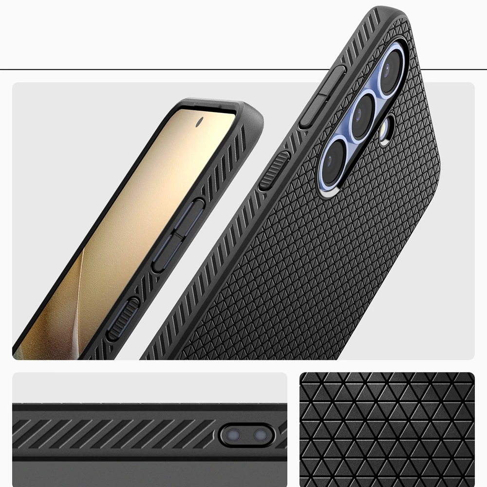 Spigen dėklas LIQUID AIR skirtas Samsung Galaxy S25 matte juodos spalvos