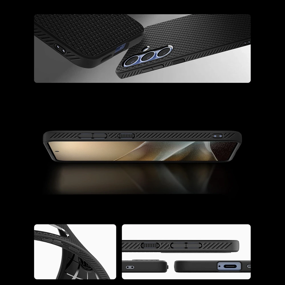 Spigen Liquid Air Samsung Galaxy S25 Plus – dėklas telefonui juodos spalvos