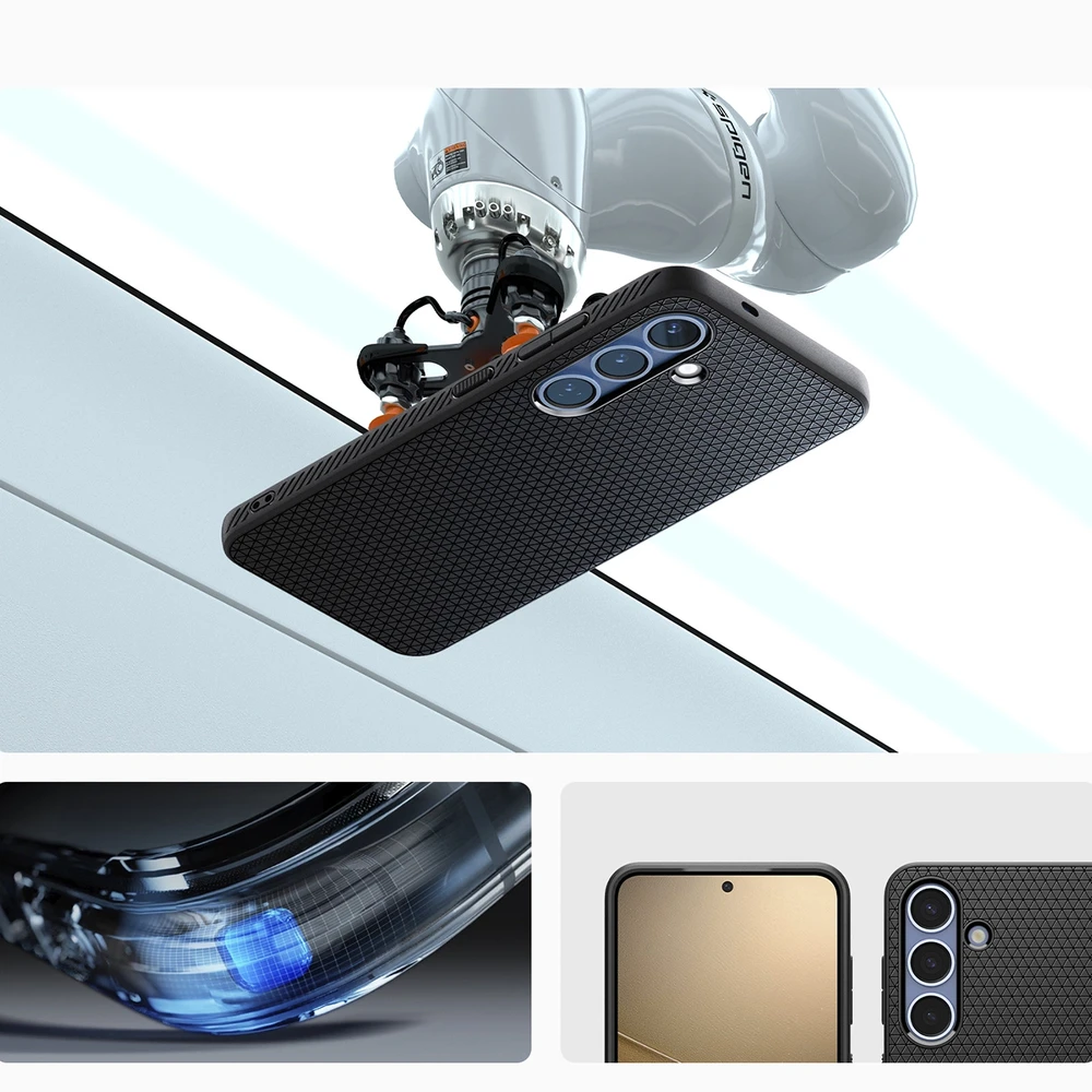 Spigen dėklas LIQUID AIR skirtas Samsung Galaxy S25 matte juodos spalvos