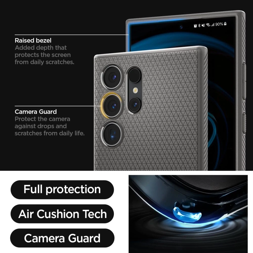 Spigen Liquid Air dėklas skirtas Samsung Galaxy S24 Ultra, spalva - Granite Gray