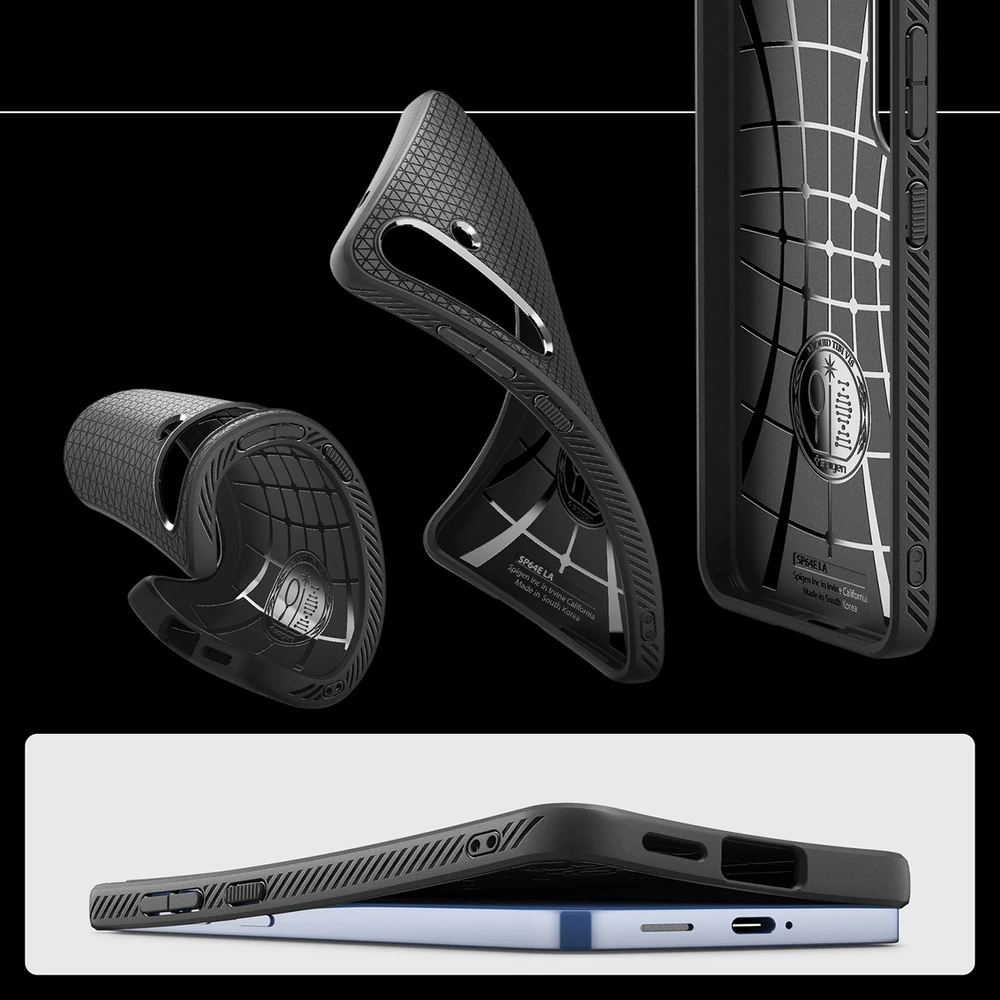 Spigen dėklas LIQUID AIR skirtas Samsung Galaxy S25 matte juodos spalvos
