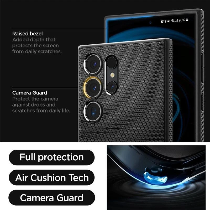 Spigen Liquid Air dėklas skirtas Samsung Galaxy S24 Ultra, spalva - Matte Black