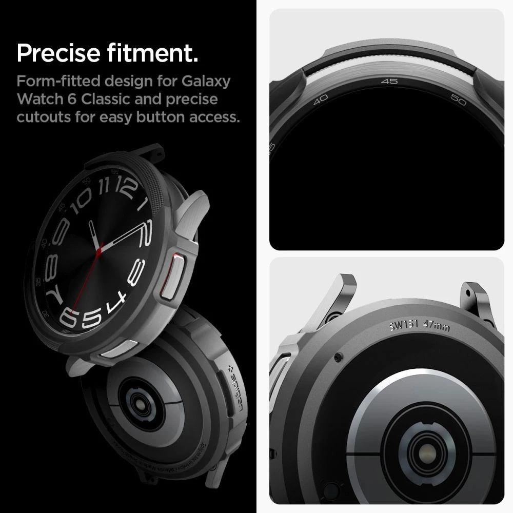 „Spigen Liquid Air®“ dėklas, skirtas „Samsung Galaxy Watch 6 Classic“ 47 mm (juodas)