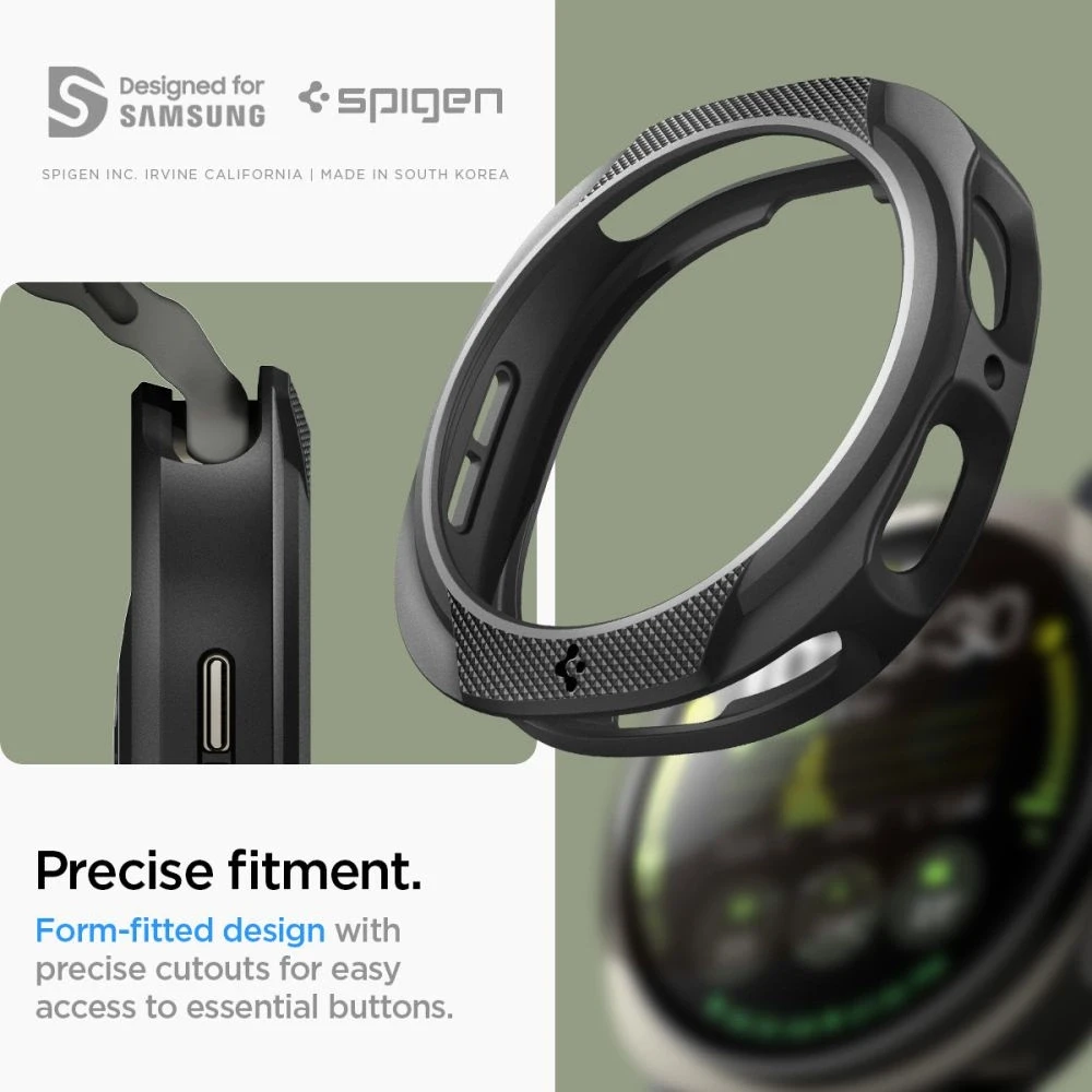 „Spigen Liquid Air“, matinis juodas - „Galaxy Watch 8“ (40 mm)