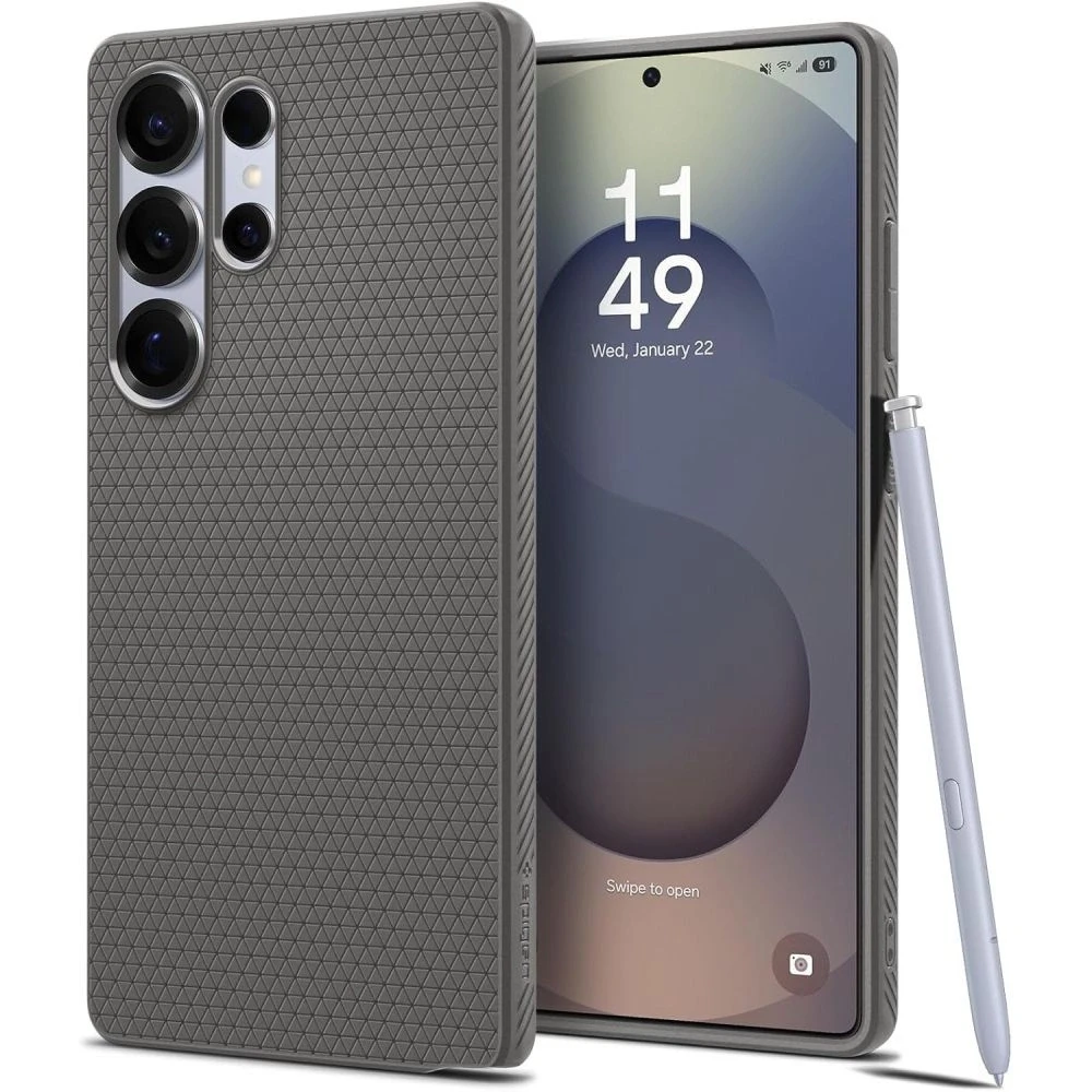 Dėklas Spigen Liquid Air Galaxy S25 Ultra marble pilkas