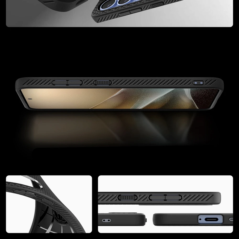 Spigen dėklas LIQUID AIR skirtas Samsung Galaxy S25 matte juodos spalvos