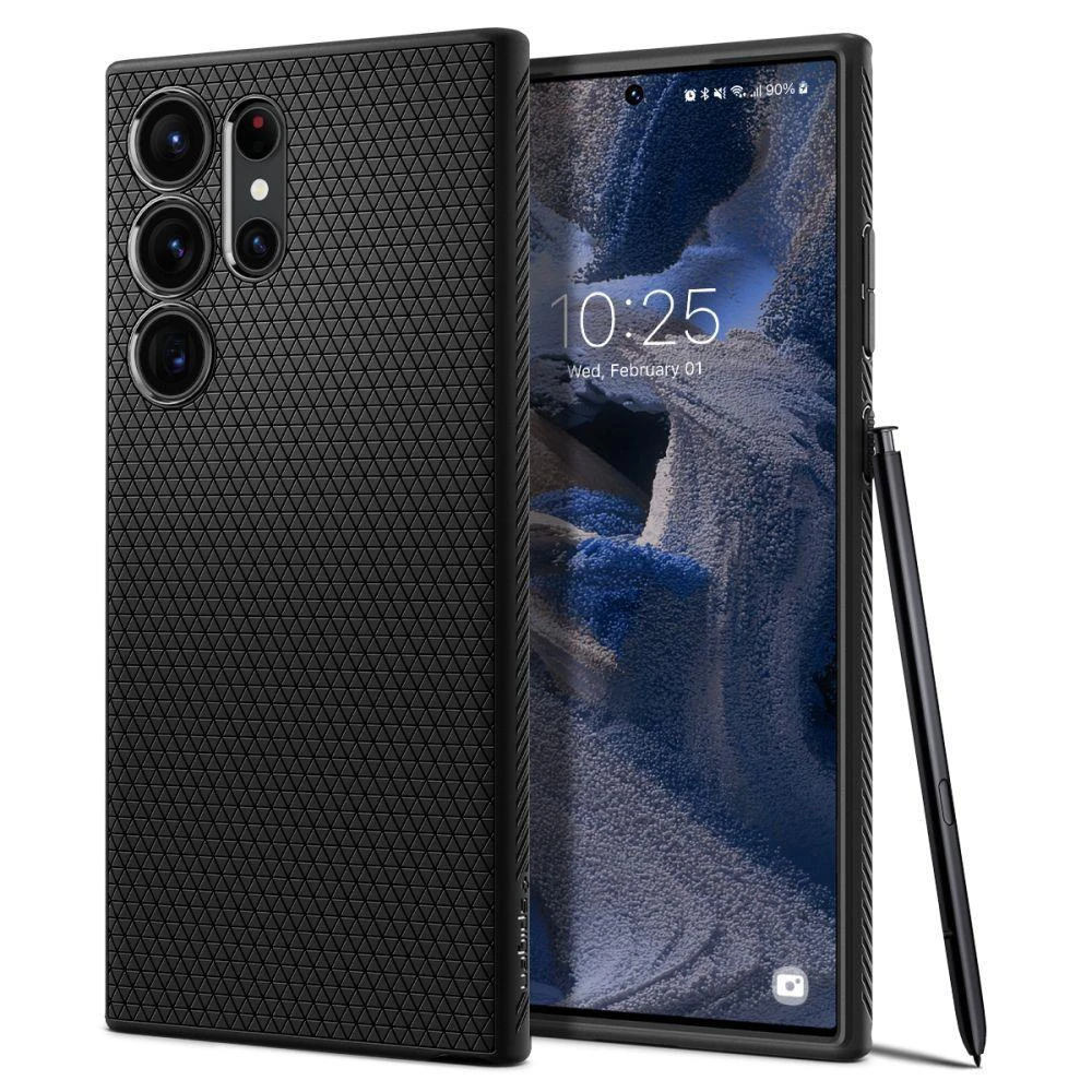 Spigen Liquid Air dėklas skirtas Samsung Galaxy S23 Ultra, spalva - Matte Black