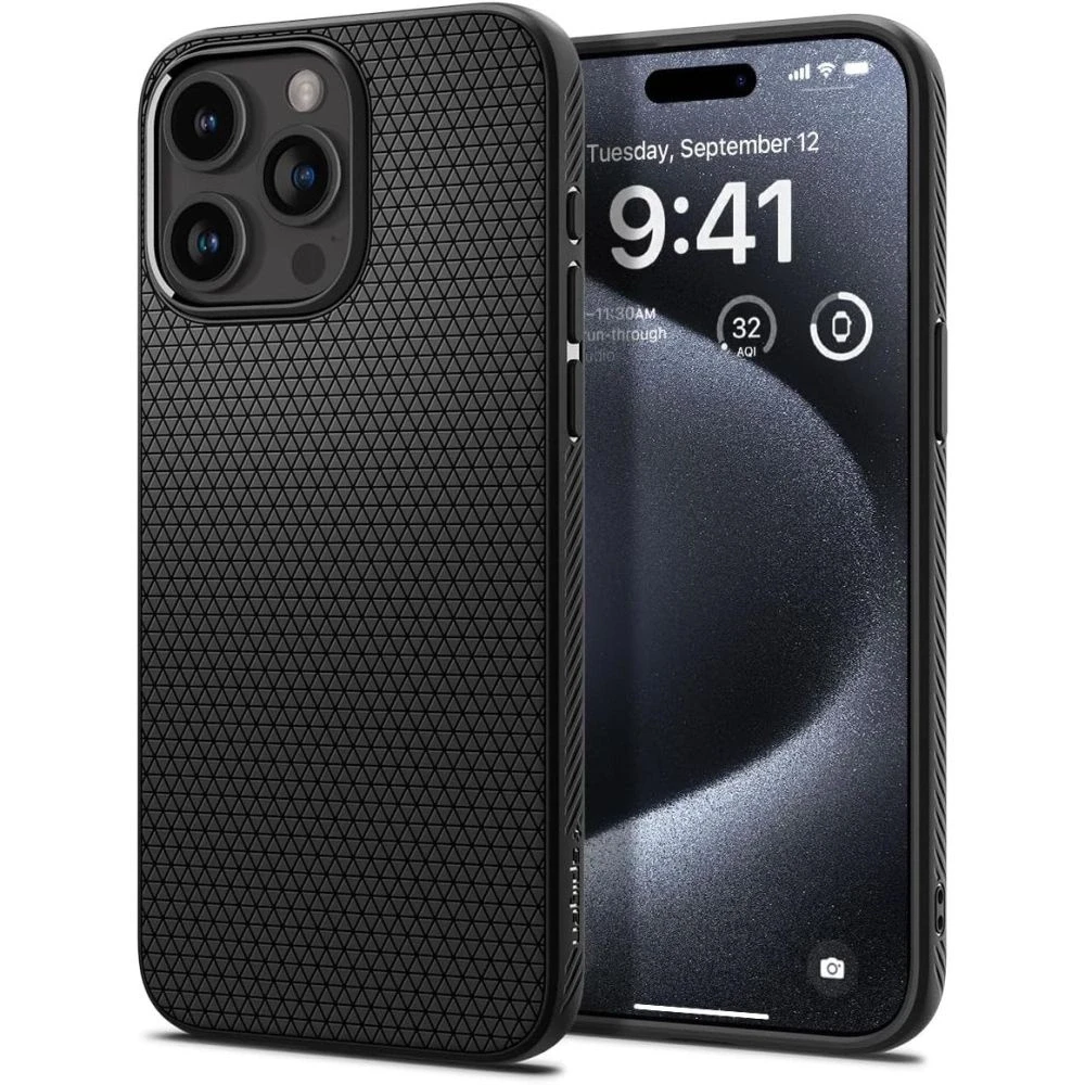 Dėklas SPIGEN LIQUID AIR IPHONE 15 PRO Juodas