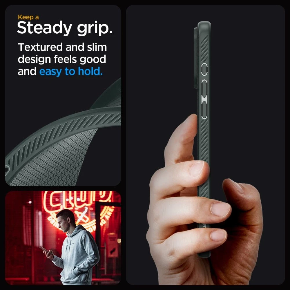 Spigen dėklas LIQUID AIR skirtas Apple iPhone 15 Pro Max abyss žalias