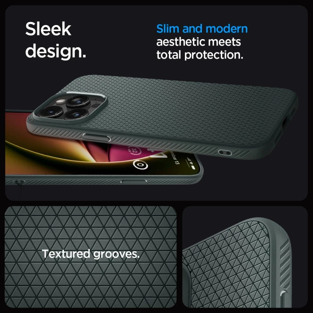 Spigen dėklas LIQUID AIR skirtas Apple iPhone 15 Pro Max abyss žalias