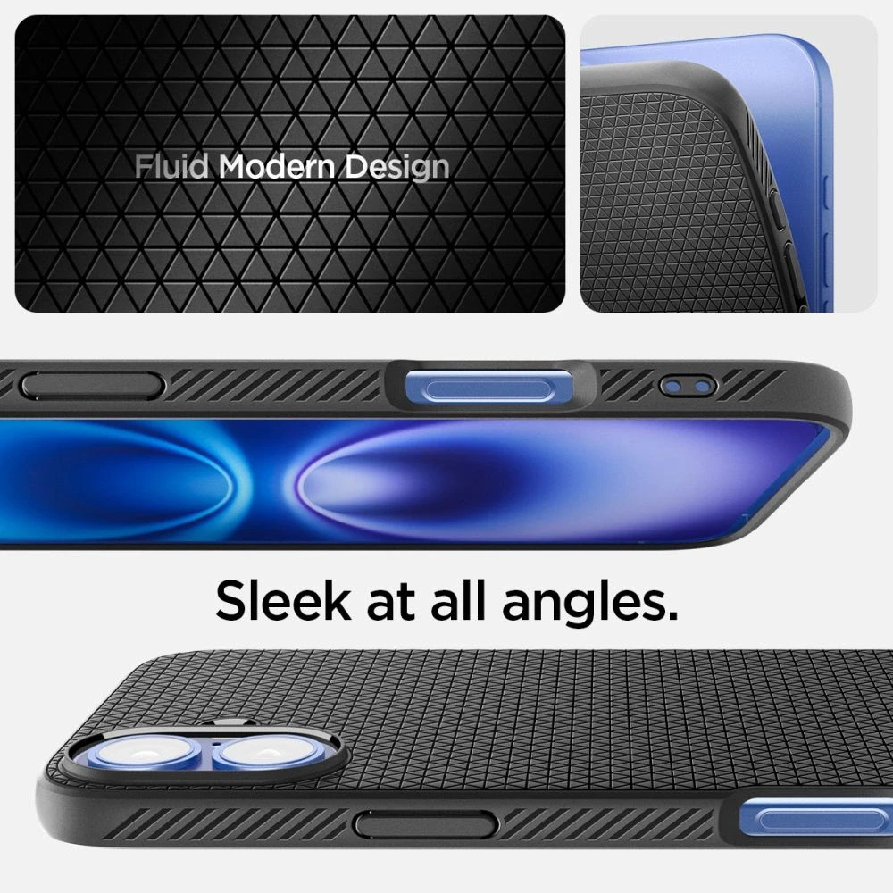 Spigen Liquid Air Apple iPhone 16 – dėklas telefonui juodos spalvos
