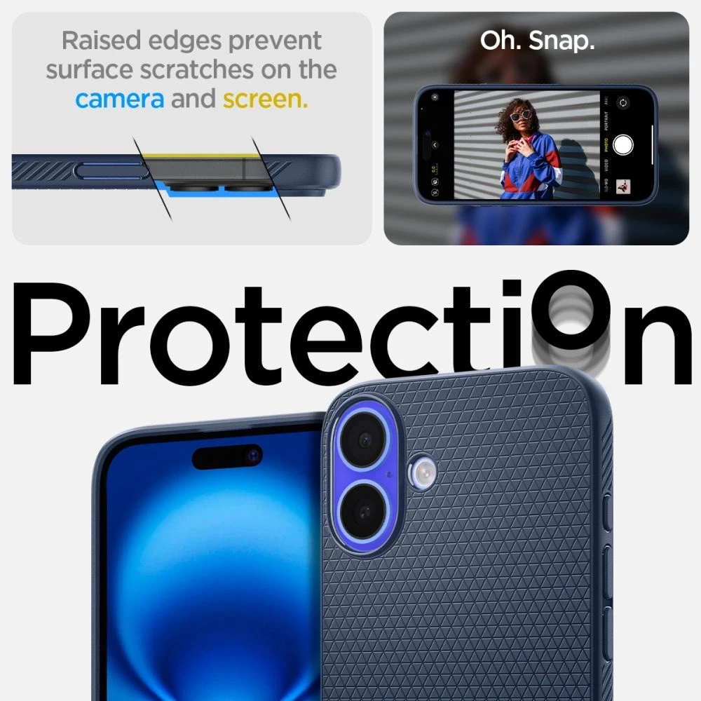 Spigen Liquid Air Apple iPhone 16 – dėklas telefonui mėlynos spalvos