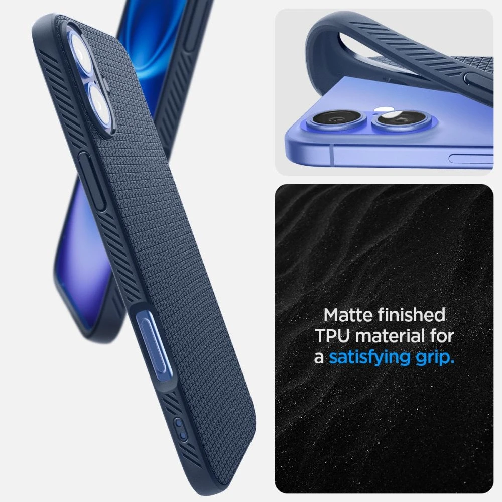 Spigen Liquid Air Apple iPhone 16 – dėklas telefonui mėlynos spalvos