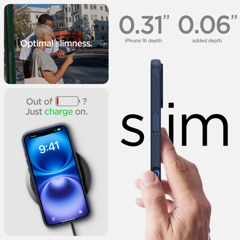 Spigen Liquid Air Apple iPhone 16 – dėklas telefonui mėlynos spalvos