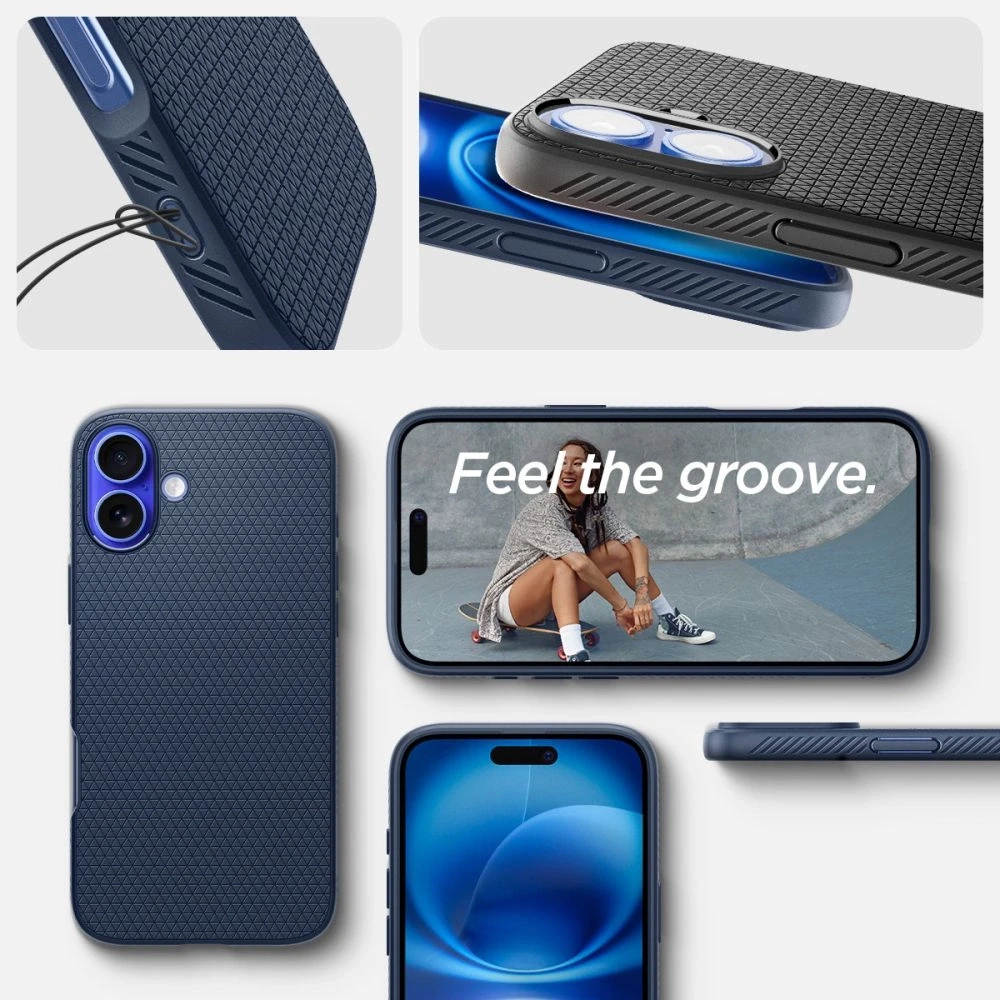 Spigen Liquid Air Apple iPhone 16 – dėklas telefonui mėlynos spalvos