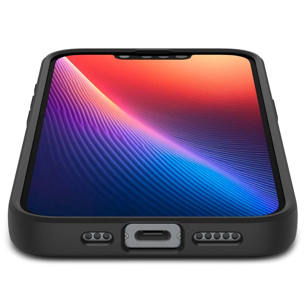 „Spigen Liquid Air“ dėklas, skirtas iPhone 16e / 17e – matinis juodas