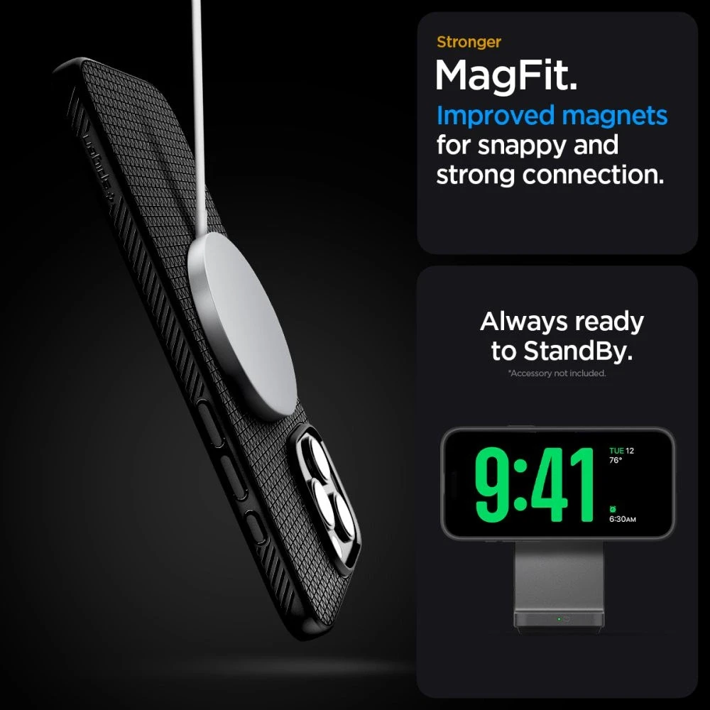 „Spigen Liquid Air „T“ MagSafe“ dėklas, skirtas „iPhone 16 Pro Max“ – matinis juodas