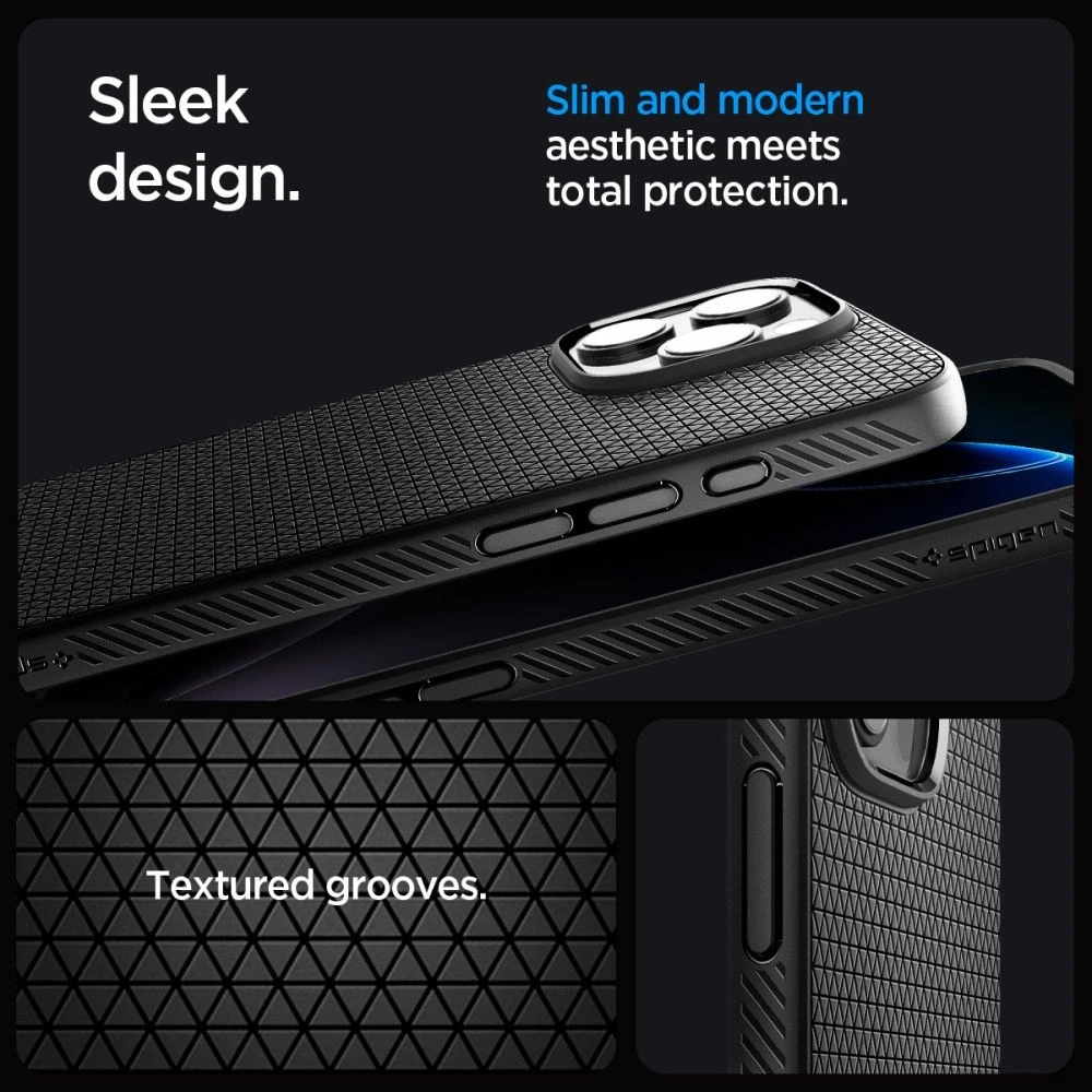 „Spigen Liquid Air „T“ MagSafe“ dėklas, skirtas „iPhone 16 Pro Max“ – matinis juodas