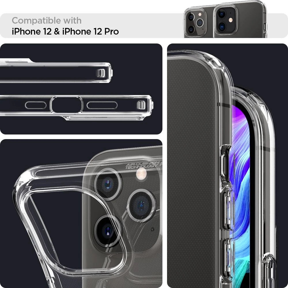 „SPIGEN“ skystųjų kristalų iPhone 12/12 PRO skaidrus dėklas