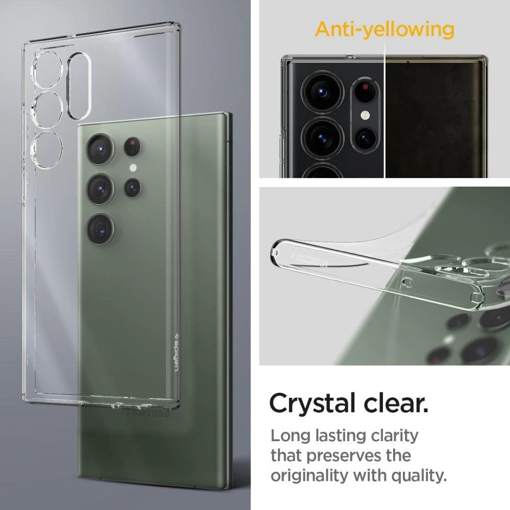 Spigen Liquid Crystal dėklas skirtas Samsung Galaxy S23 Ultra, spalva - Crystal Clear