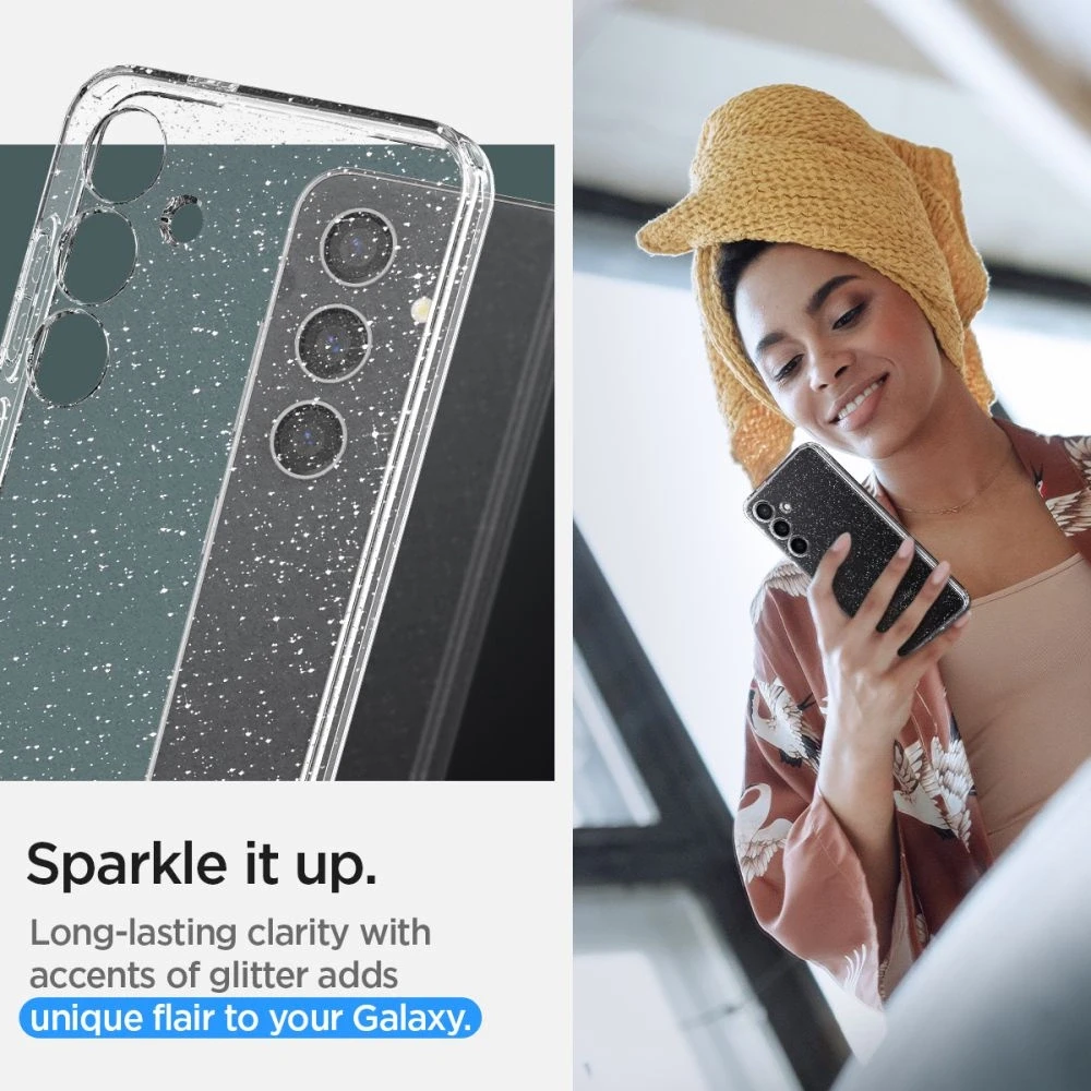 Spigen Liquid Crystal dėklas skirtas Samsung Galaxy S24 – skaidrus Glitter