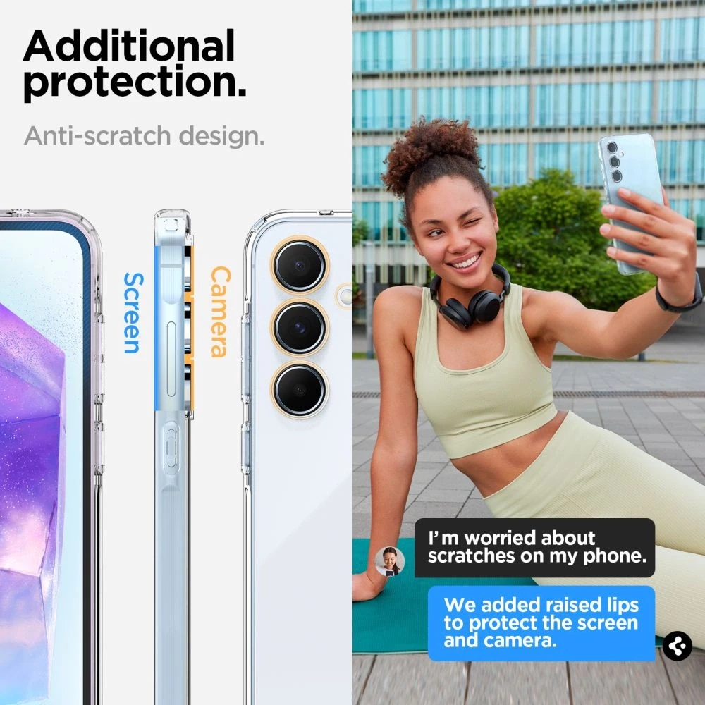 Spigen Liquid Crystal dėklas skirtas Samsung Galaxy A55 5G, spalva - Crystal Clear