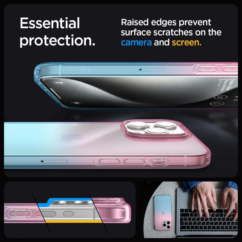 Dėklas SPIGEN LIQUID CRYSTAL IPHONE 15 PRO GRADATION Rožinis
