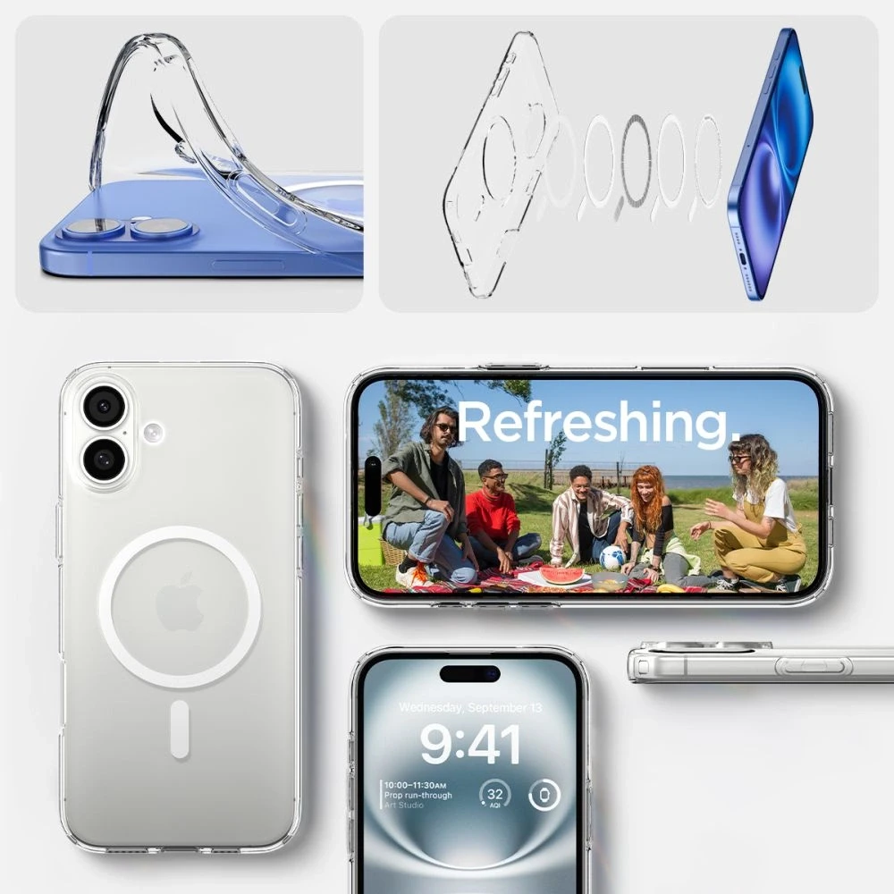 SPIGEN LIQUID CRYSTAL MAG MAGSAFE Apple iPhone 16 dėklas telefonui skaidrus