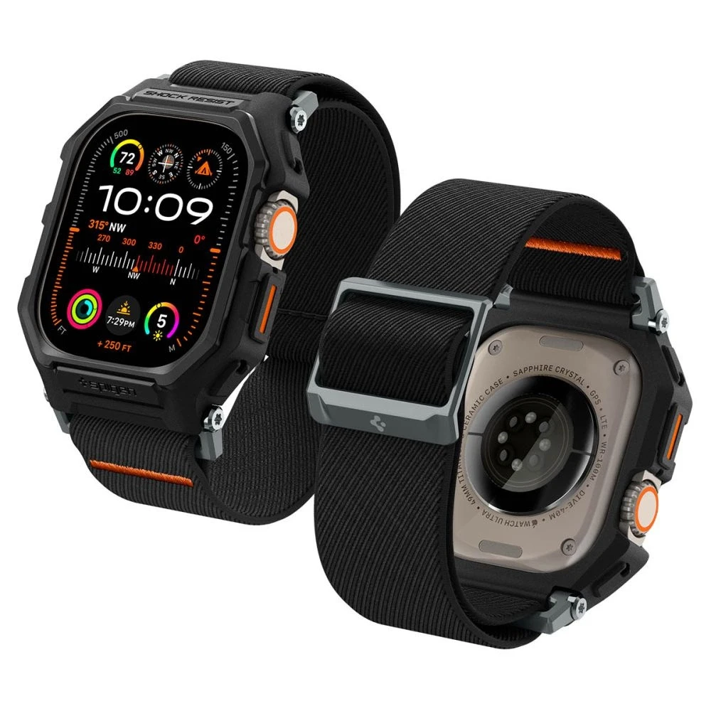 Apple Watch Ultra (49mm) Spigen Lite Fit ”Pro” dėklas laikrodžiui matinės juodos spalvos