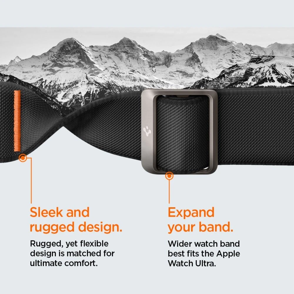 Apple Watch Ultra (49mm) Spigen Lite Fit ”Pro” dėklas laikrodžiui matinės juodos spalvos