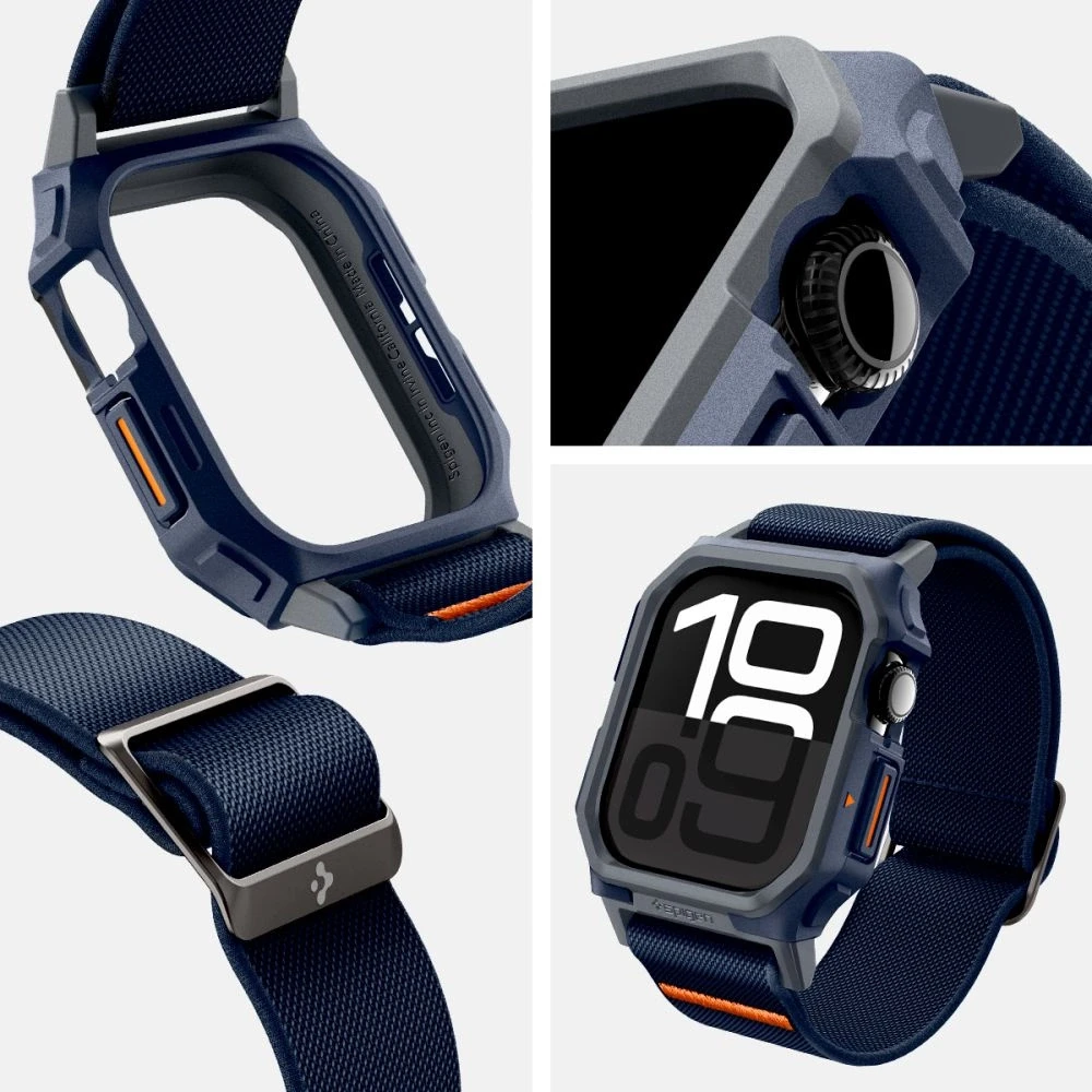 „Spigen Lite Fit Pro“ dirželis, skirtas „Apple Watch 10“ (46 mm), tamsiai mėlynas, Mėlyna