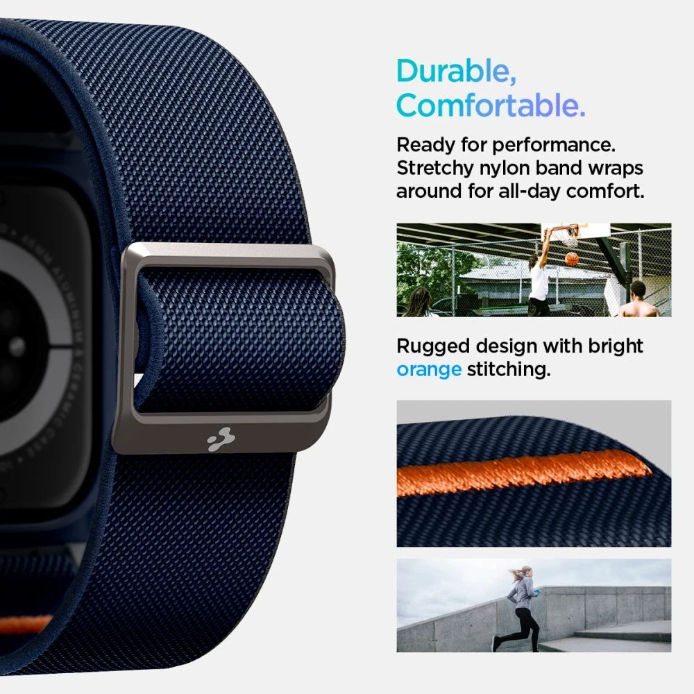 „Spigen Lite Fit Pro“ dirželis, skirtas „Apple Watch 10“ (46 mm), tamsiai mėlynas, Mėlyna
