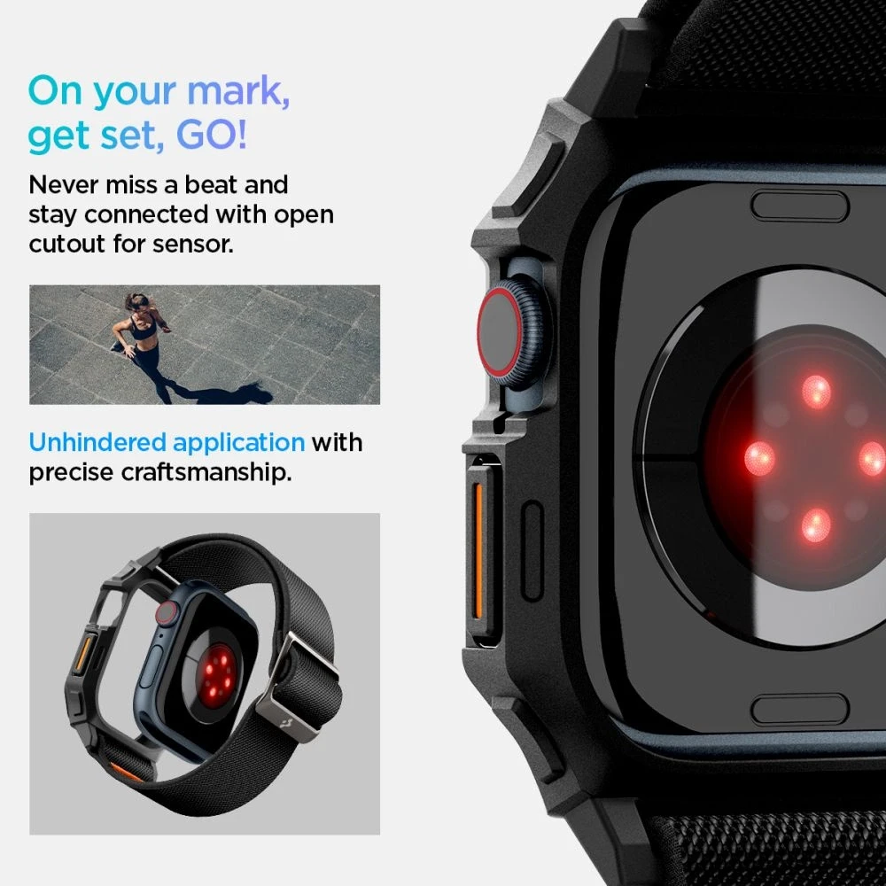 Apple Watch 10 (42mm) Spigen Lite Fit ”Pro” Matte juodas