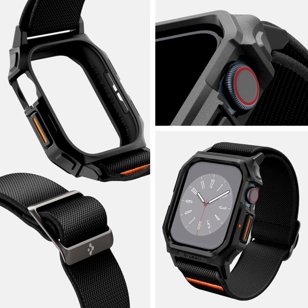 Spigen Lite Fit Pro, matte juodos spalvos – Apple Watch 11/10 46mm