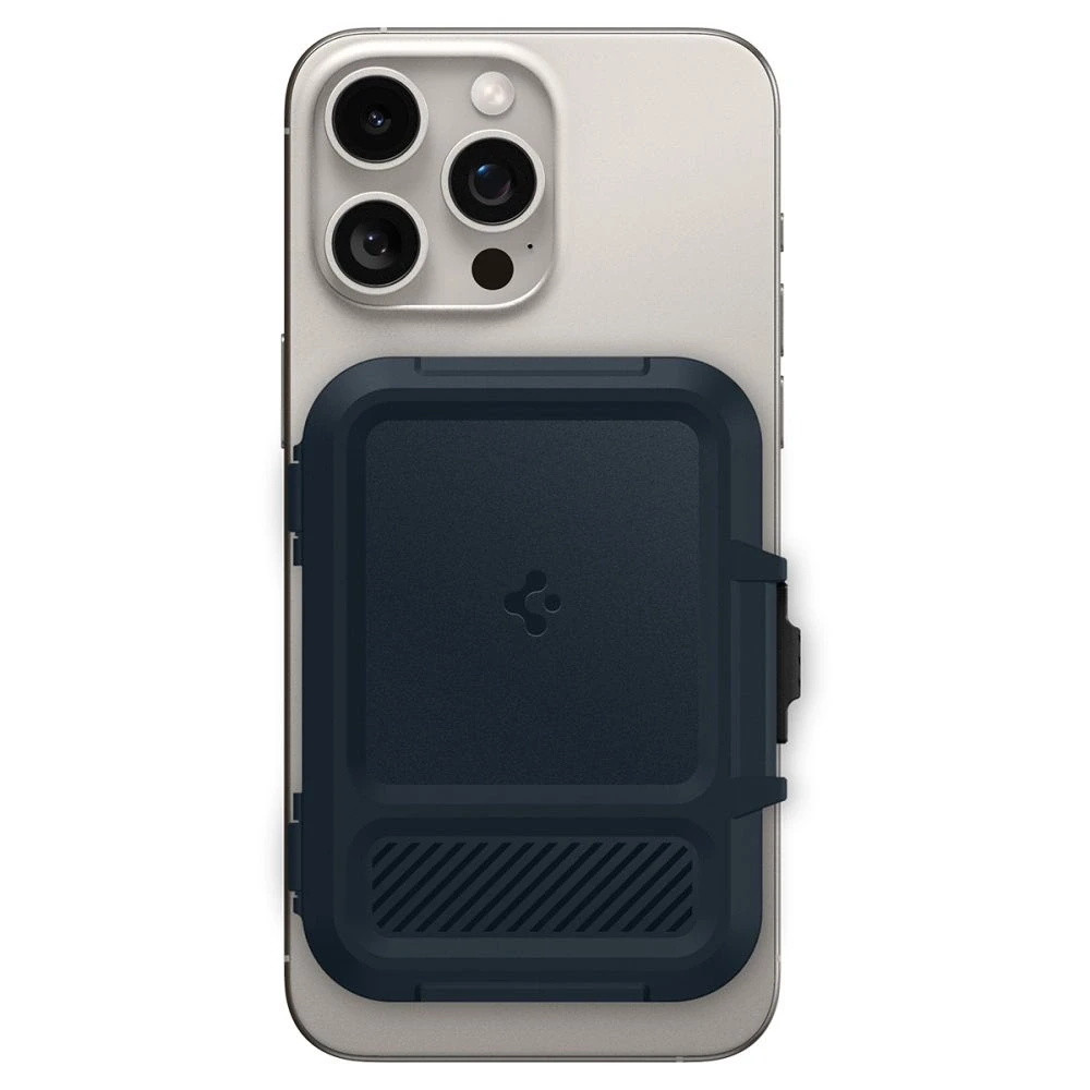 „Spigen Lock Fit MagSafe“ kortelių dėklas – tamsiai mėlynas