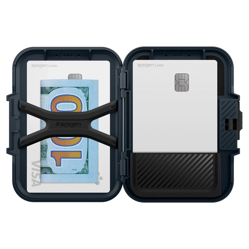 „Spigen Lock Fit MagSafe“ kortelių dėklas – tamsiai mėlynas