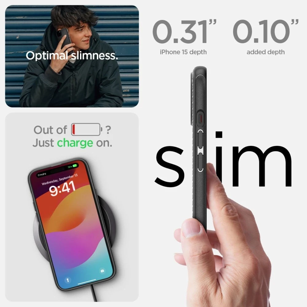 Spigen Mag Armor (MagFit) dėklas skirtas Apple iPhone 15 , spalva - Matte Black