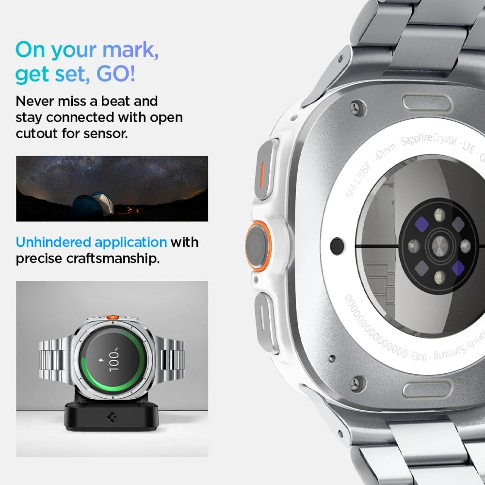 Spigen Modern Fit Band – Bracelet for Samsung Galaxy Watch Ultra 47 mm (Sidabrinis)