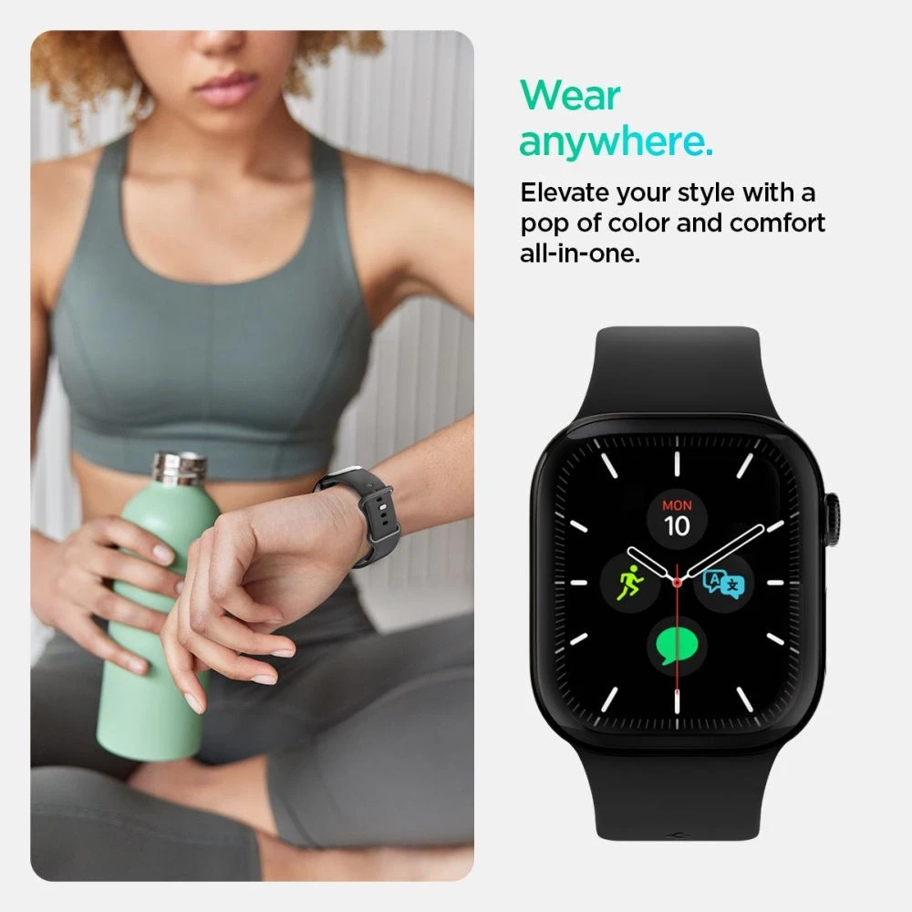 Juoda apyrankė Apple Watch 6 / 7 / 8 / 9 / 10 / SE ( 40/ 41/ 42 mm) laikrodžiui „Spigen Nano Pop”