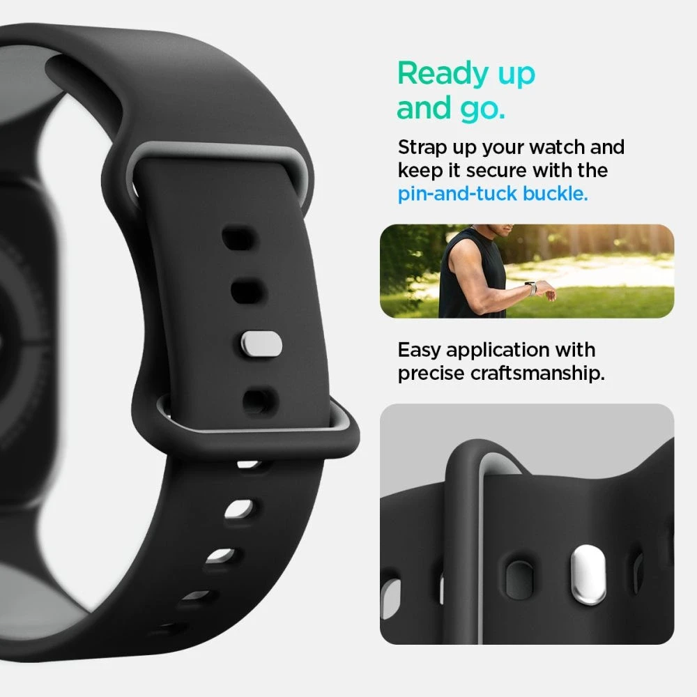 Juoda apyrankė Apple Watch 6 / 7 / 8 / 9 / 10 / SE ( 40/ 41/ 42 mm) laikrodžiui „Spigen Nano Pop”