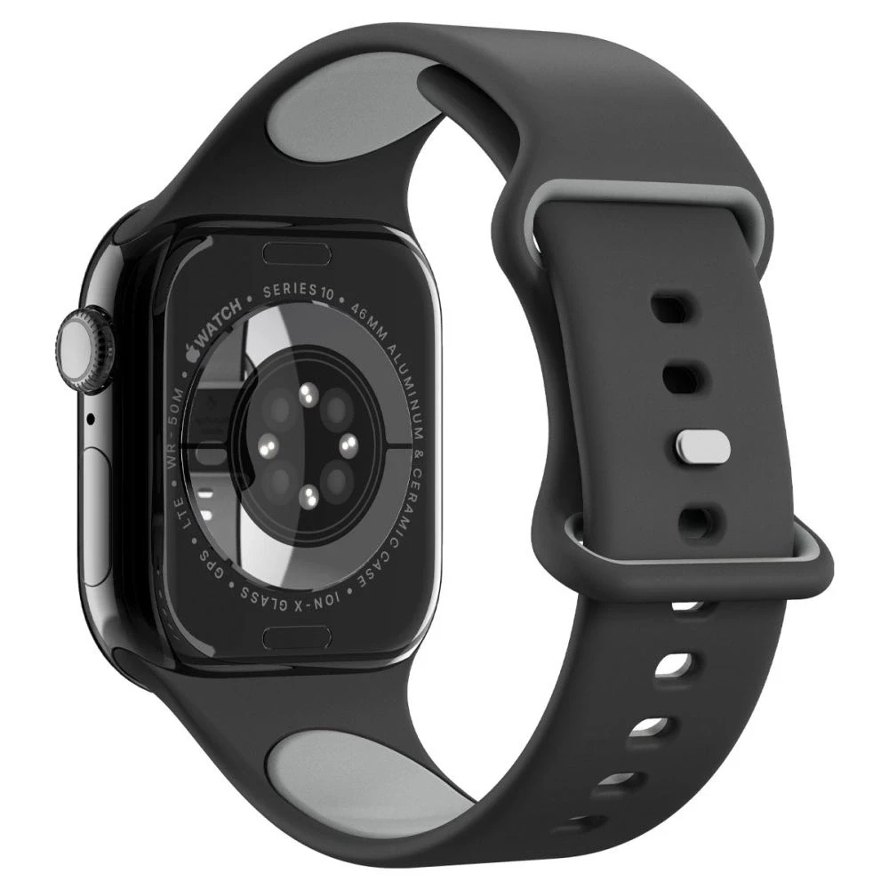 Juoda apyrankė Apple Watch 6 / 7 / 8 / 9 / 10 / SE / Ultra 1 / 2 (44 / 45 / 46 / 49 mm) laikrodžiui „Spigen Nano Pop”