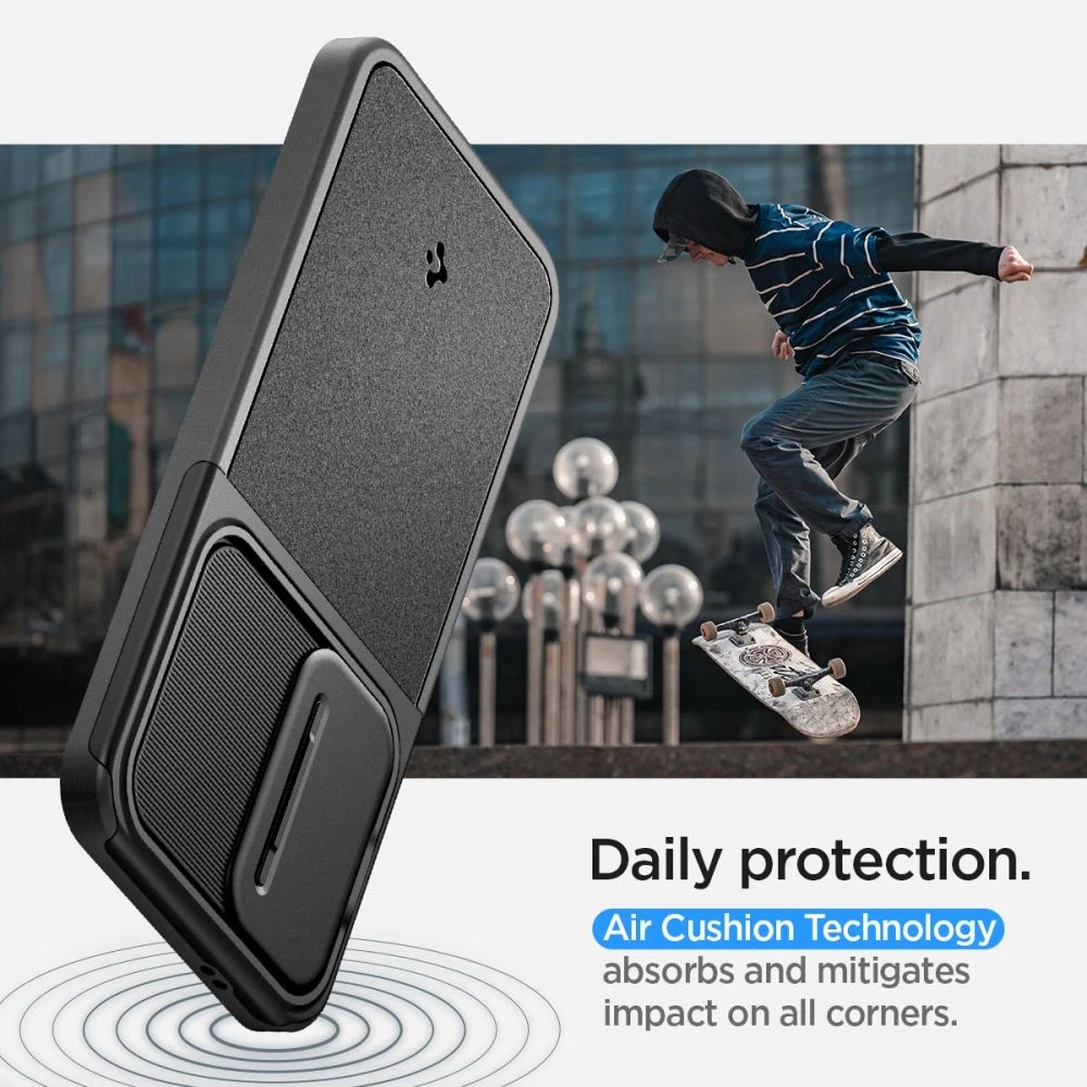 Samsung Galaxy S24 Spigen Optik Armor dėklas telefonui juodos spalvos