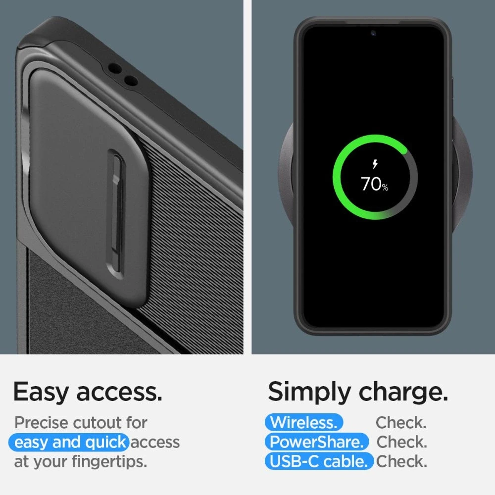 Samsung Galaxy S24 Spigen Optik Armor dėklas telefonui juodos spalvos